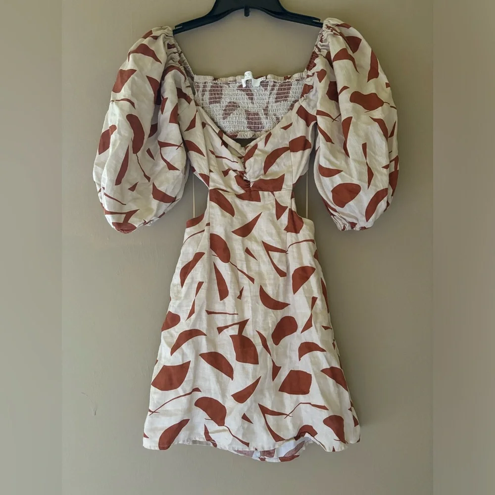 NWOT ASTR the Label Heather Dress Rust Abstract - Picture 2 of 8